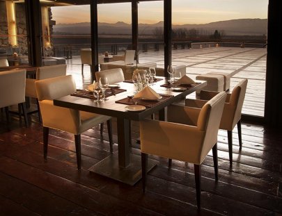 Bodegas Septima-A restaurante with a view of The Andes