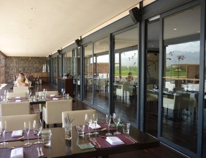 Bodegas Septima-A restaurante with a view of The Andes