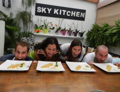 Skykitchen-Peruvian cooking class on our rooftop terrace with a great view over Lima!