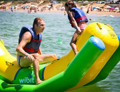 Splash Aqua Park-Splash into the water on a floatable in aqua park