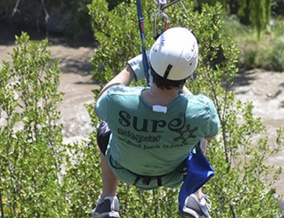 Canopy across the Maipo River - Hacienda Los Castaños