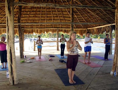Yoga Ak´bol-Yoga classes at the octagon yoga palapa 